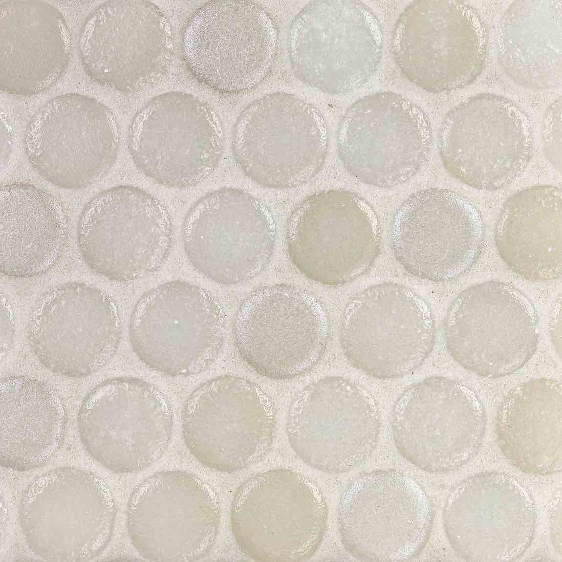 Fluid Icecap Penny Recycled Glass Tile for backsplash, bathrooms, showers, floors and walls