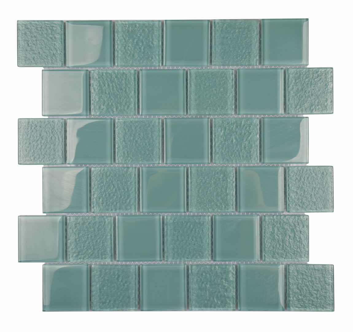 Glass Mosaic Tile Staggered Aqua 2x2 for swimming pools and spas