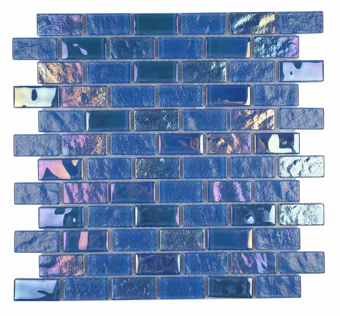 Glass Tile Iridescent Sky Turquoise 1x2