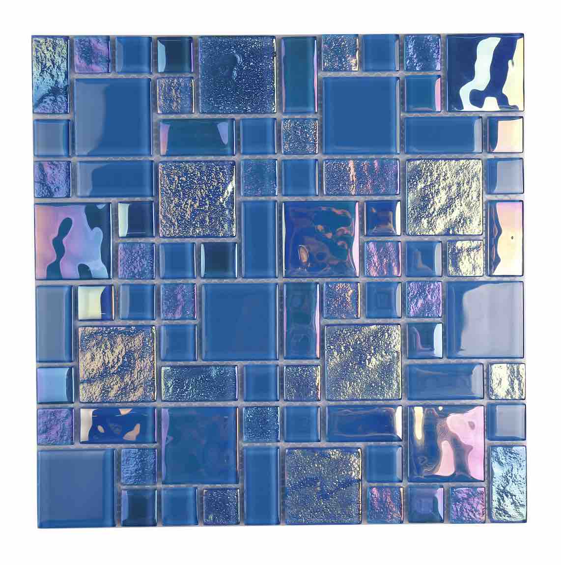 Glass Tile Iridescent Sky Turquoise Mix