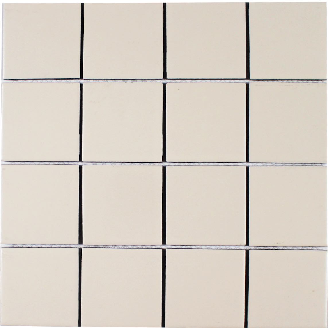 Essentials Porcelain Mosaic Tile Biscuit 3x3 Textured