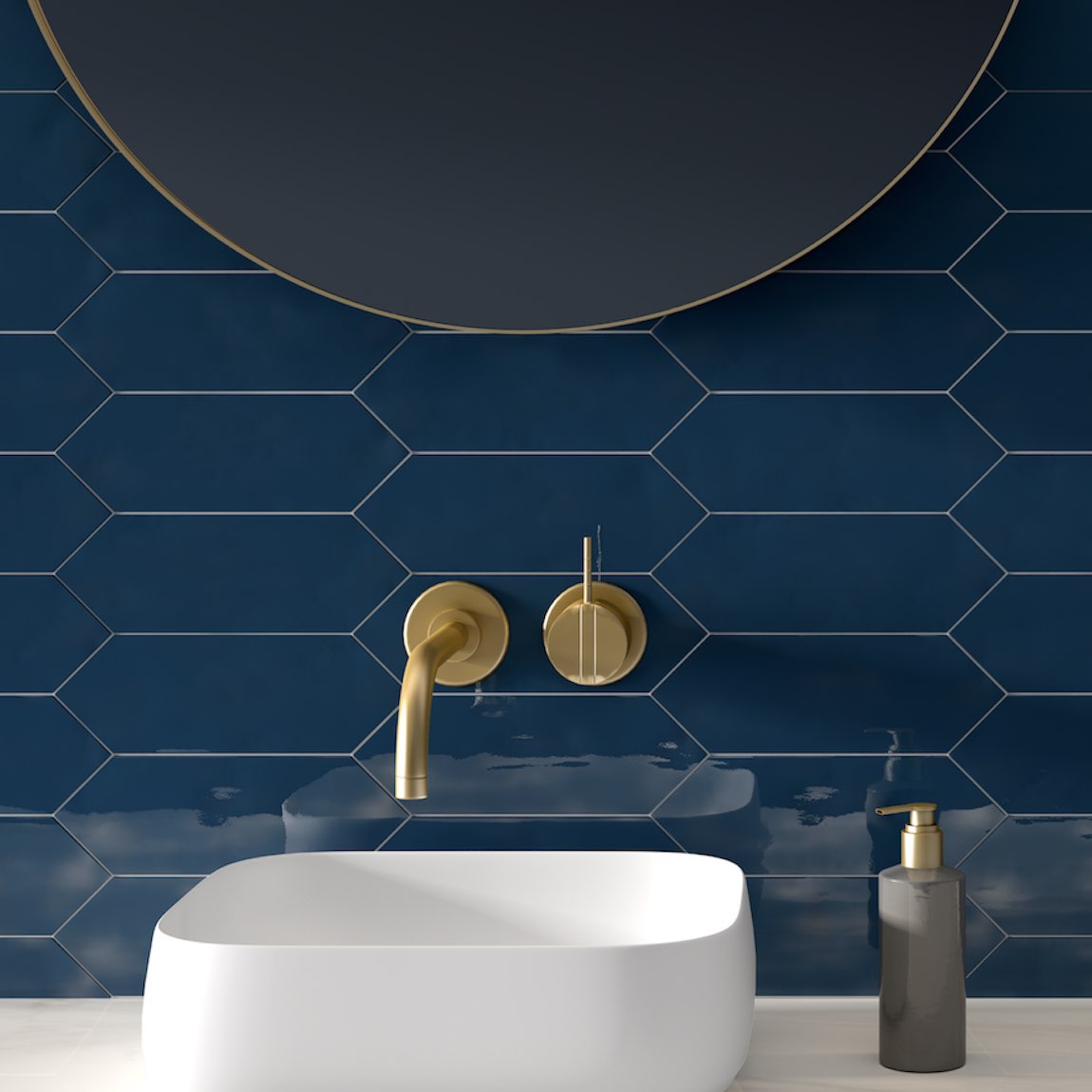 Picket Wall Tile 4x12 Blue Jeans Glossy