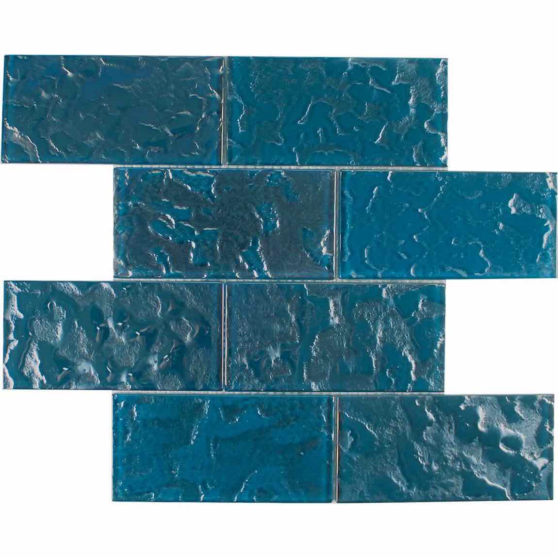 Iridescent Glass Mosaic Tile Zakynthos 3x6 for pool, spas, bathroom, and showers