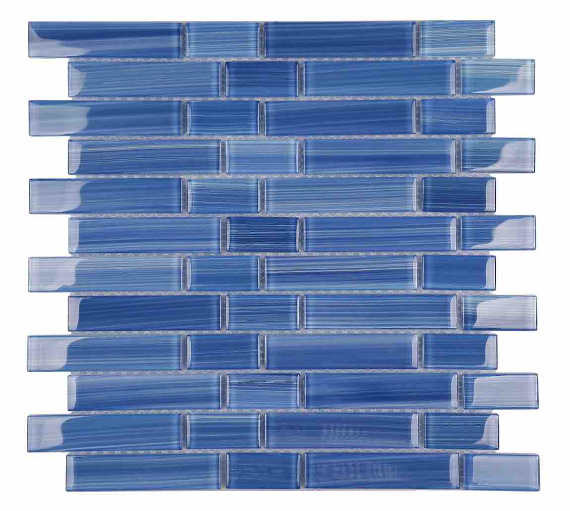 Glass Mosaic Tile Vista Blue Linear for Pools and Spas