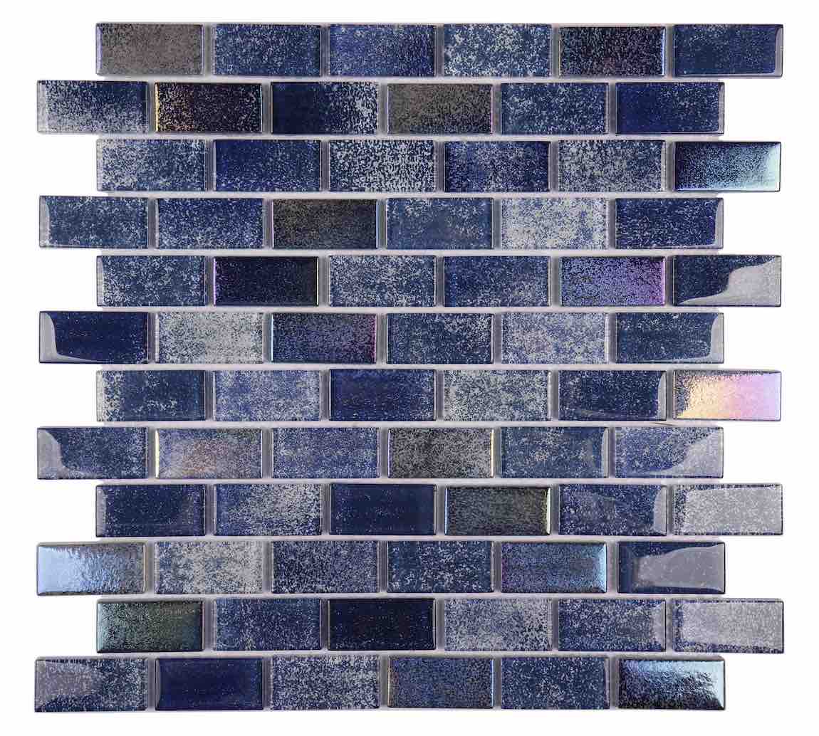 Soul Iridescent Glass Tile Blue 1x2