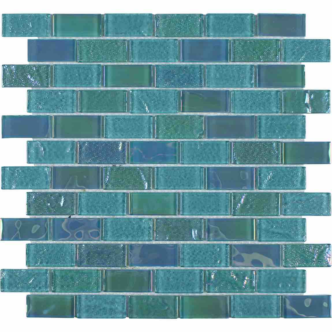 Aegean Sea Glass Pool Tile Egina 1x2