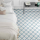 Del Mar Patterned Porcelain Tile Alicante 8x8 featured on a bedroom floor