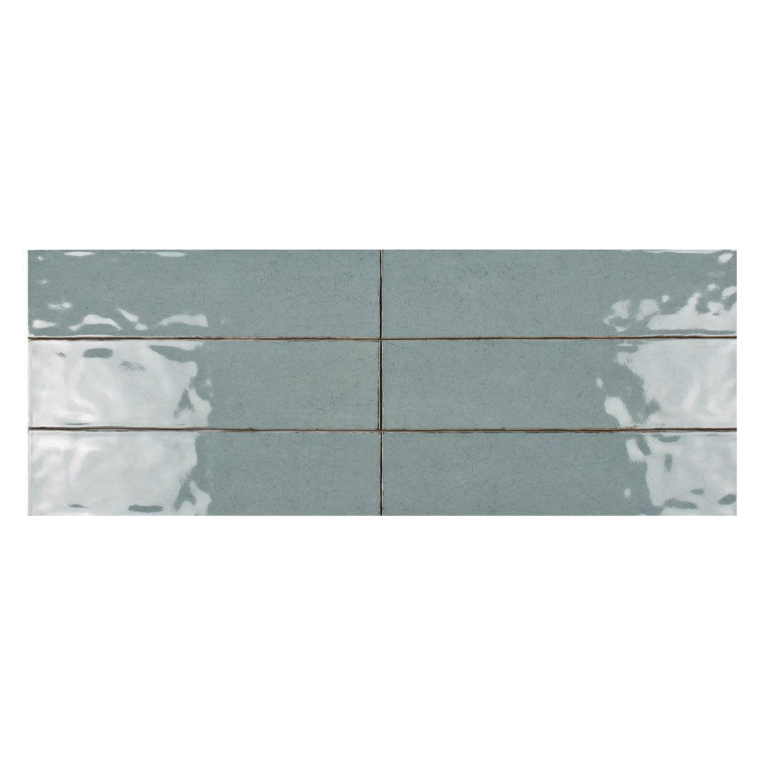 Subway Crackled Aqua Ceramic Tile 3x12 Glossy for kitchan backsplash, bathroom, and shower walls