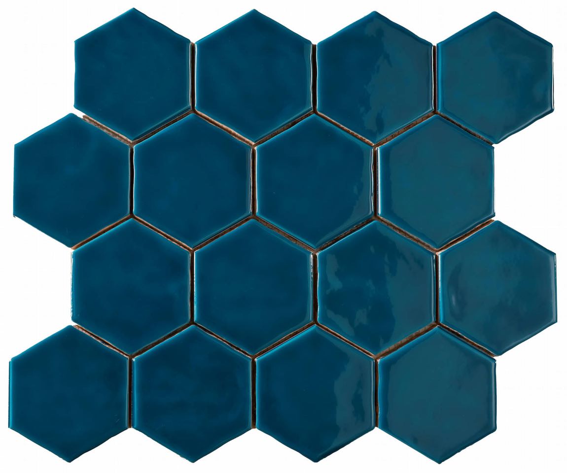 ColorClay Hexagon Tile Atlantic Glossy 11x13