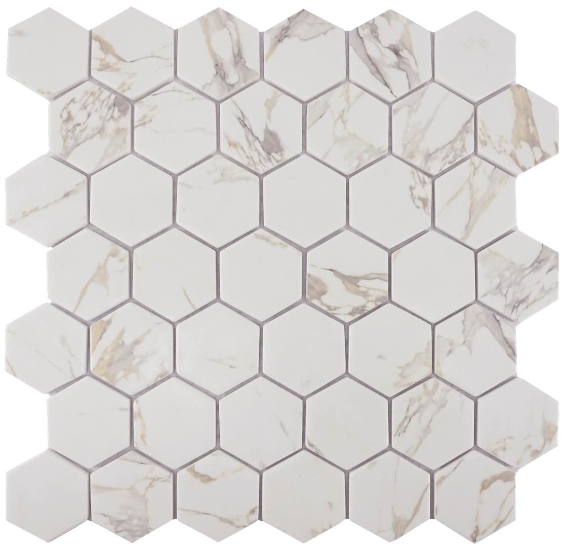 Recycled Glass Tile Beige Hexagon