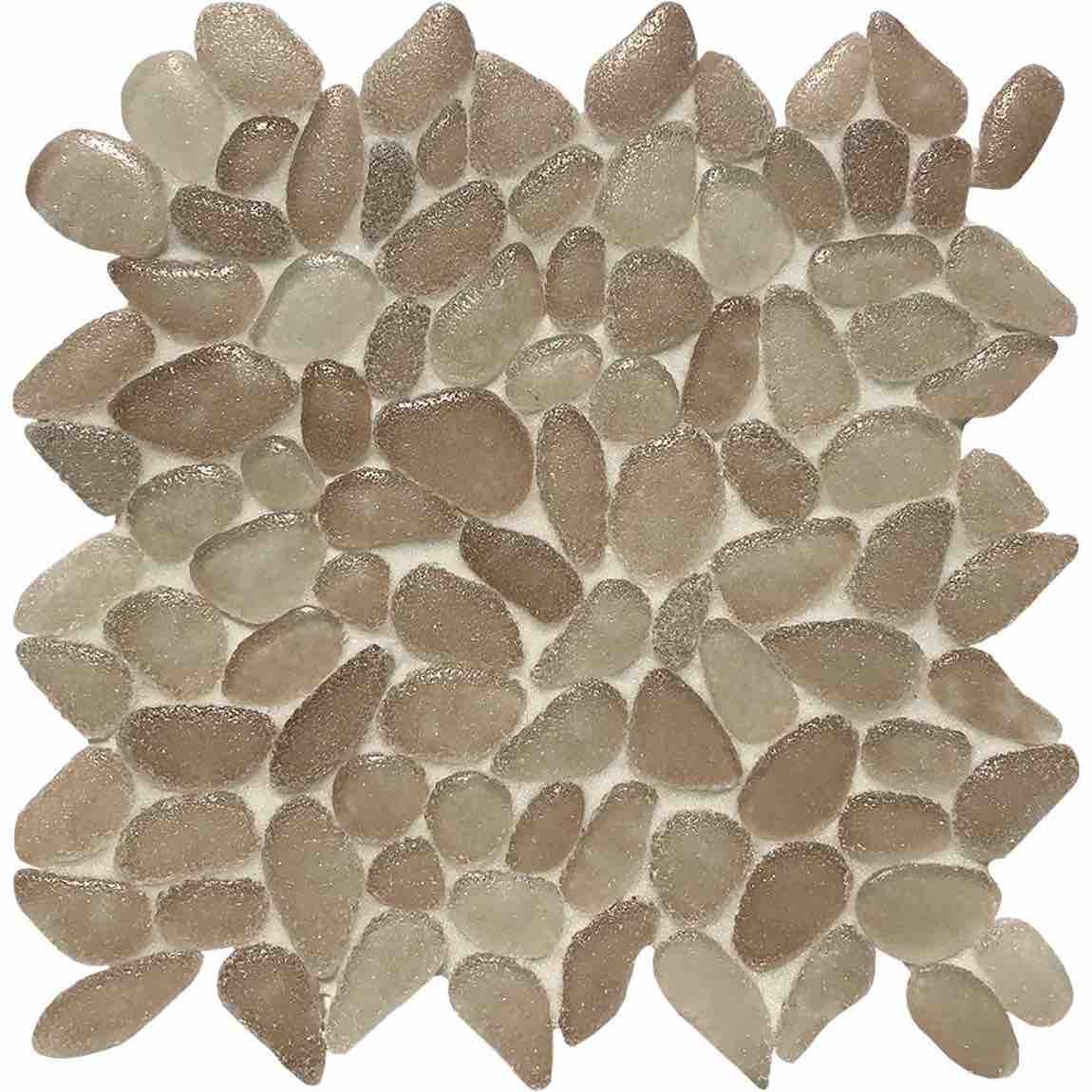 Glass Pebble Mosaic Tile Beige