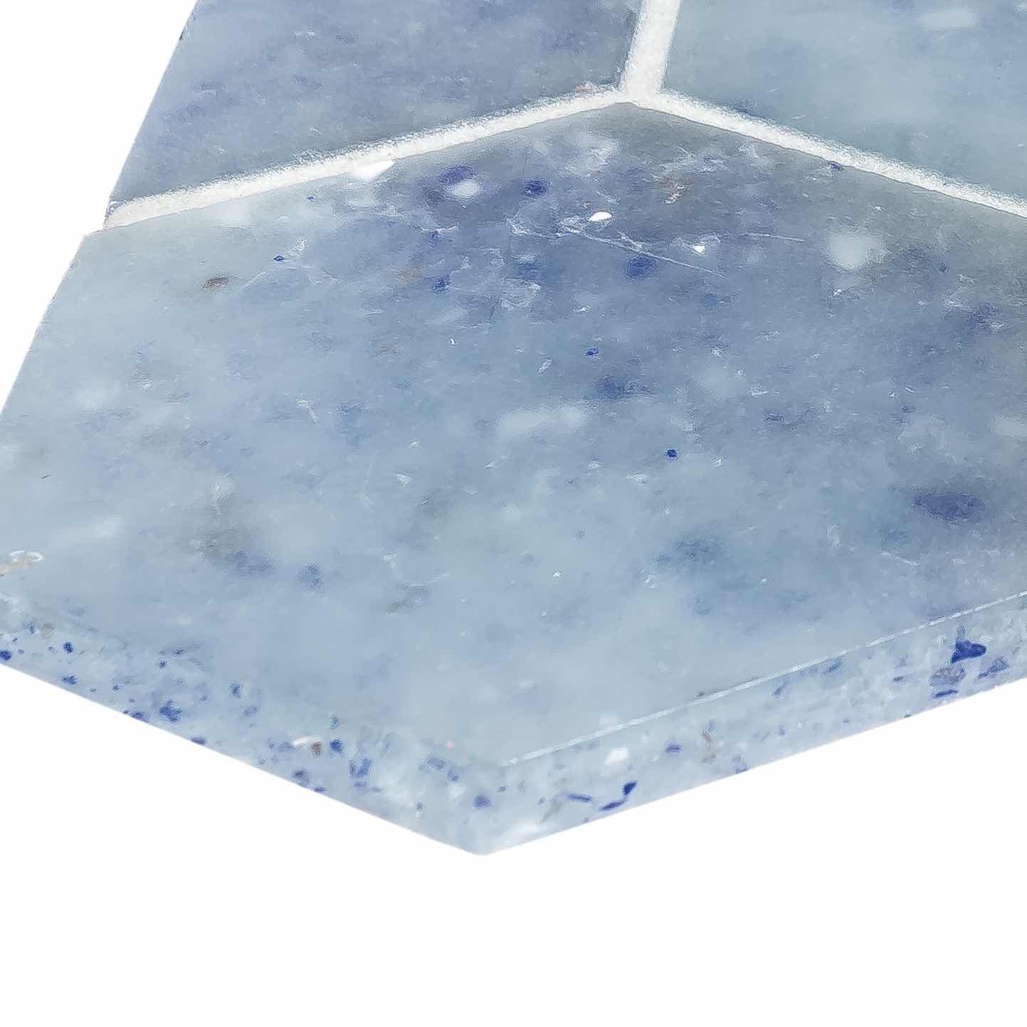 Fluid Hexagon Glass Tile Frosted Blue Large