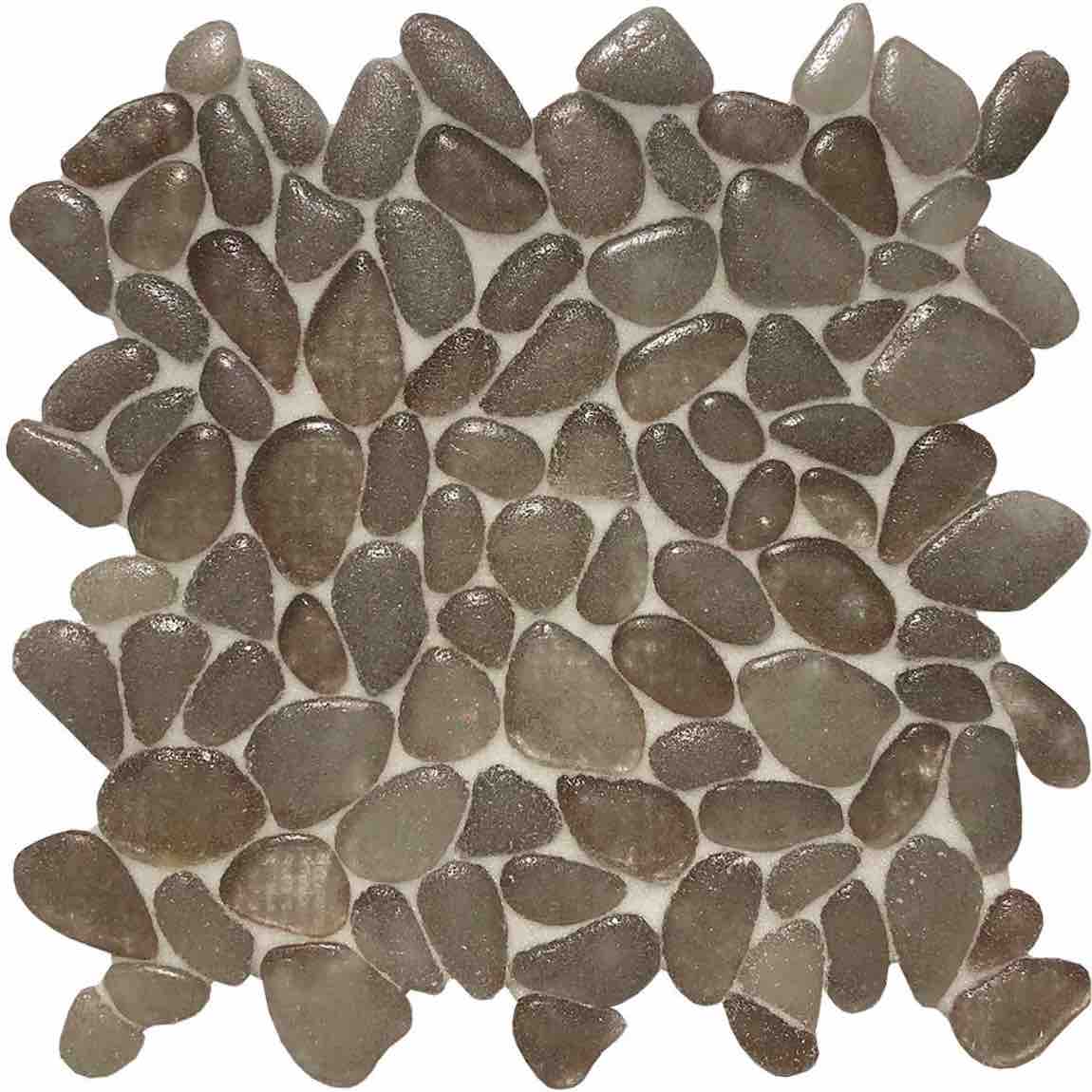 Glass Pebble Mosaic Tile Brown