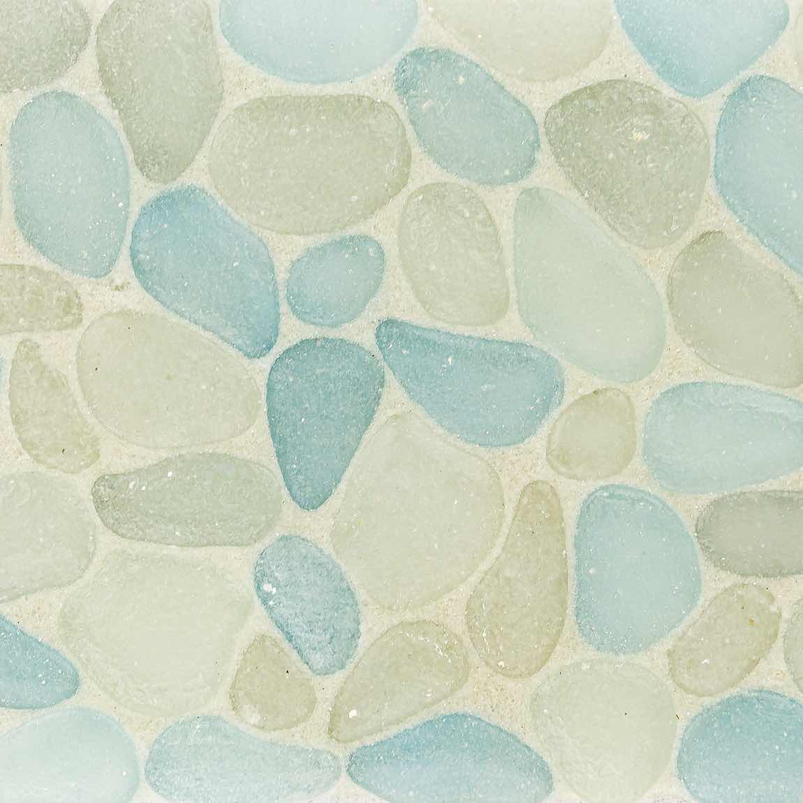 Glass Pebble Mosaic Tile Crystal Water