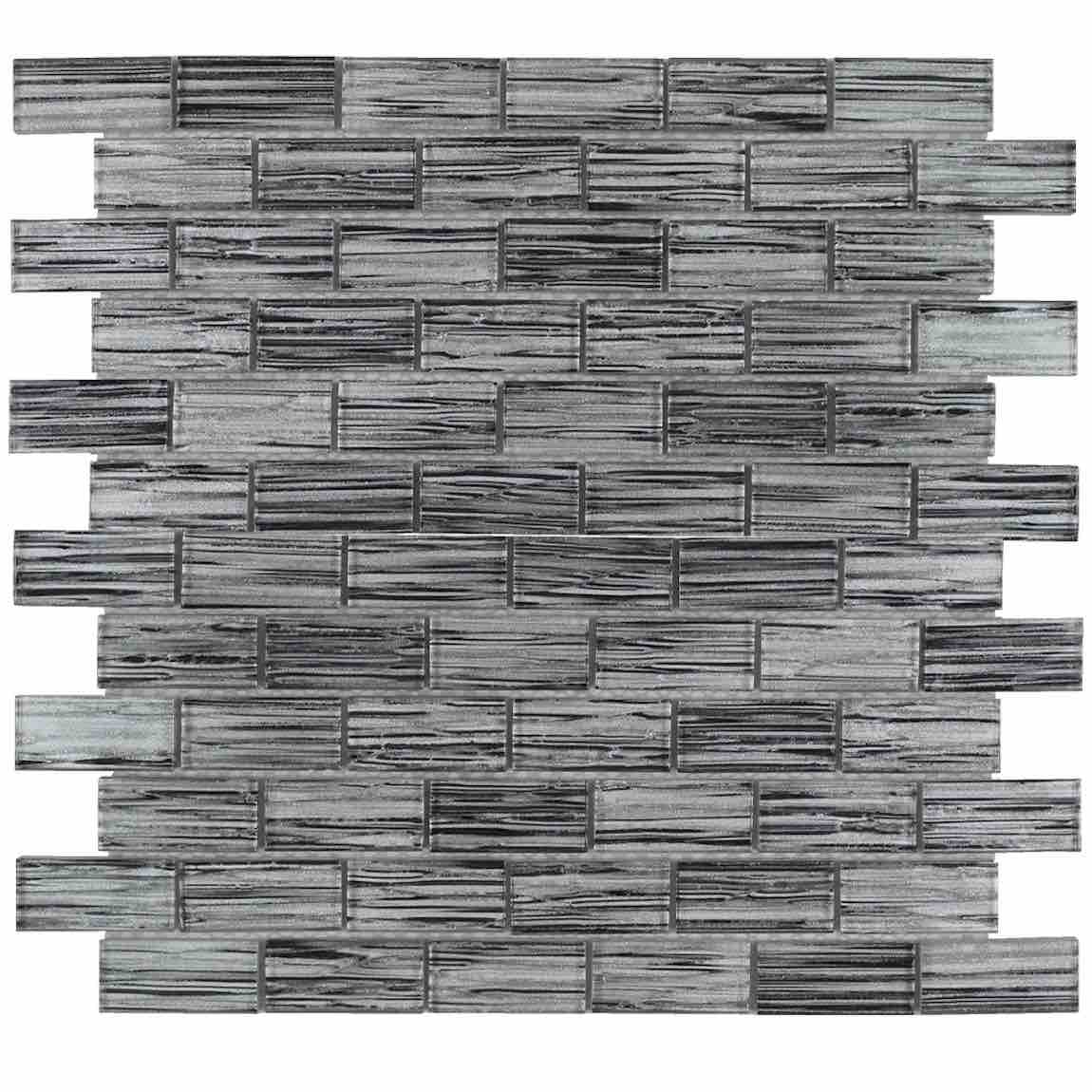 Glass Pool Mosaic Tile Waves Dark 1x2 for swimming pool and spas