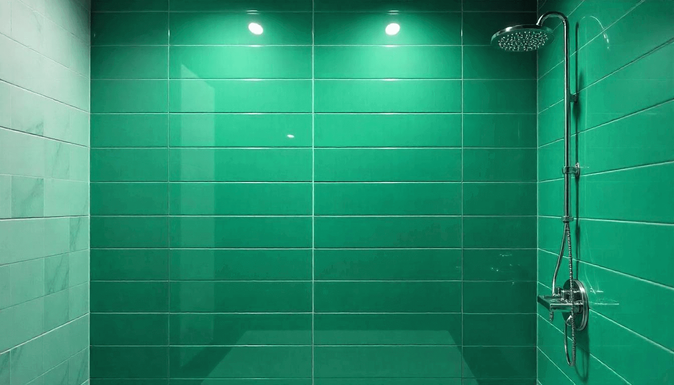 City Distressed Subway Tile Emerald Glossy 2x10