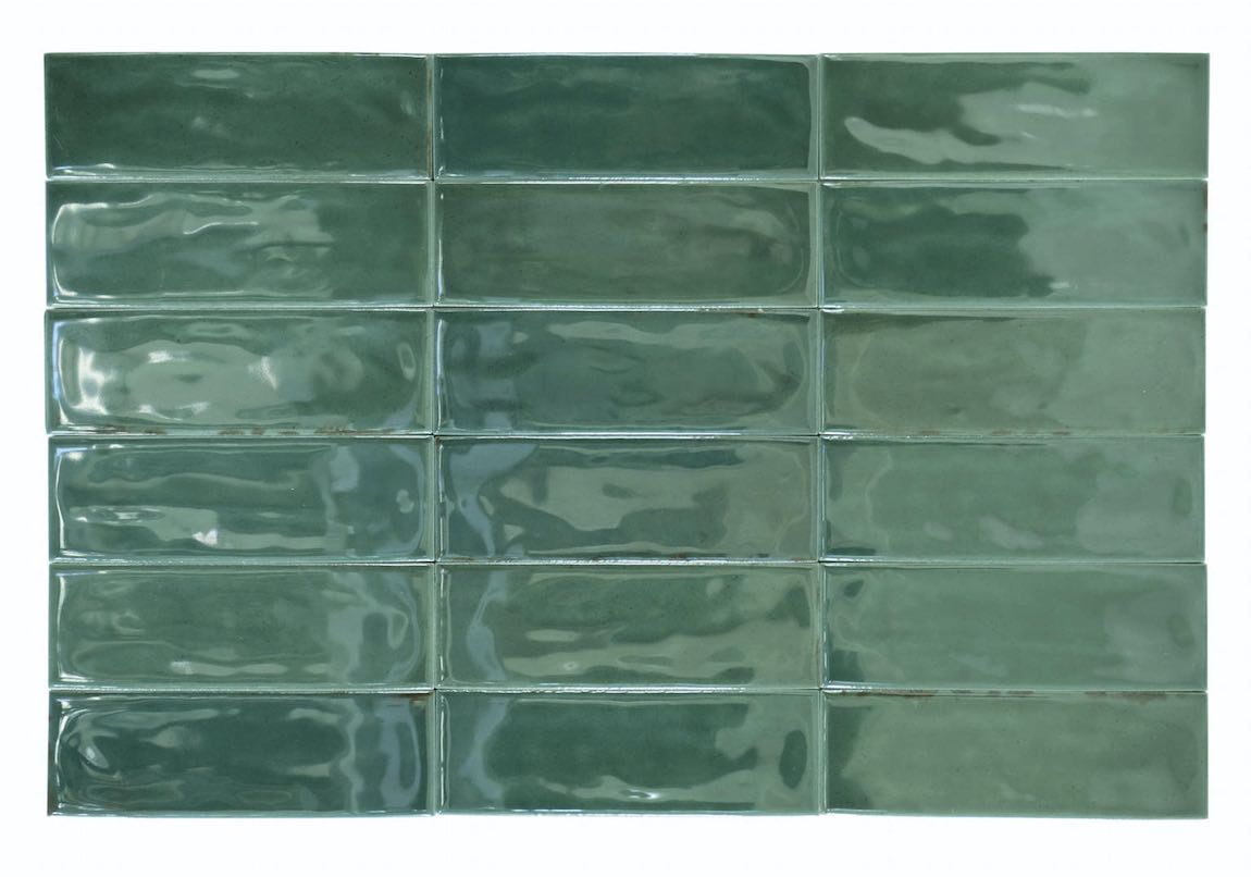 Petite Ville Subway Porcelain Tile Green 2x6 for kitchen and bathroom