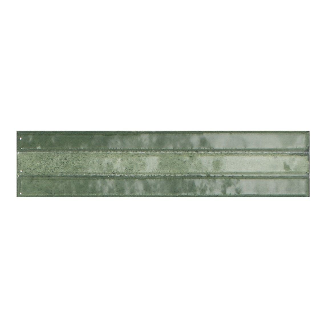 Magnolia 3D Tile Green 2.5x9.5 backsplash, bathroom, and shower walls