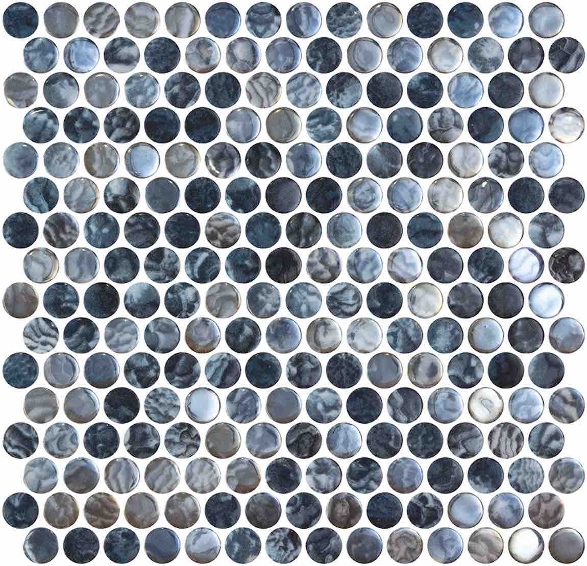 Glass Pool Tile Coral Reef Grey Penny