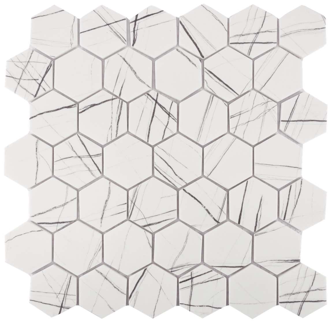 Recycled Glass Tile Howlite Hexagon