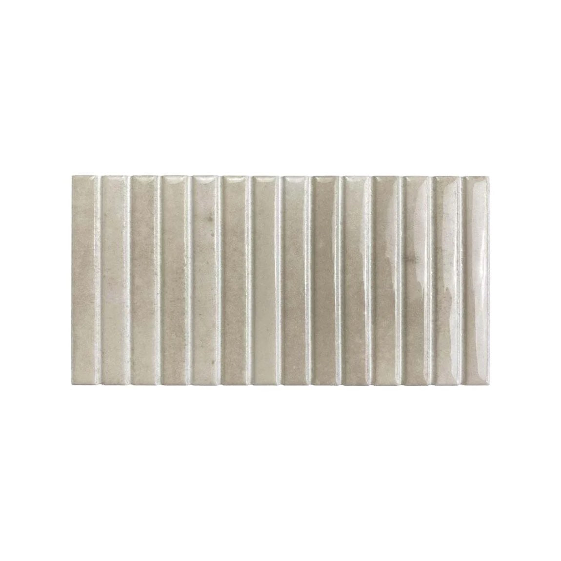 Sparkles Fluted Porcelain Tile Ivory 4.5x9