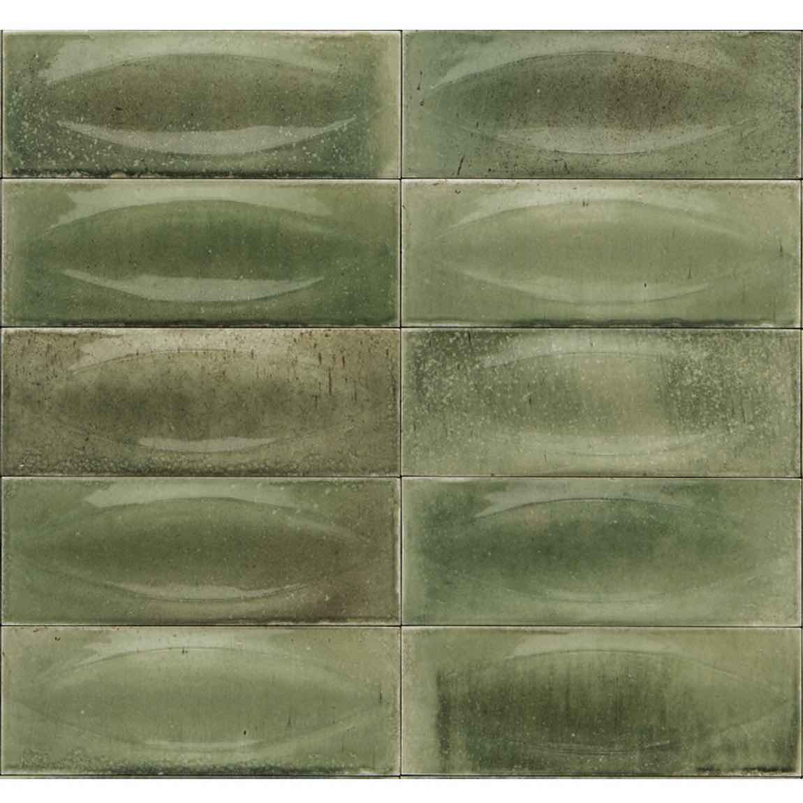 Storie Distressed Tile Jade 3x8 Deco Eye