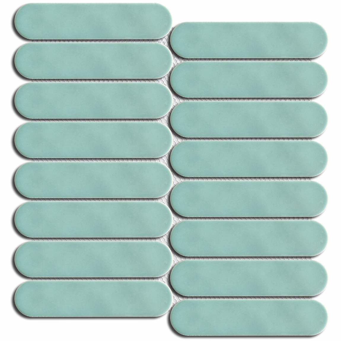 Vintage Ceramic Mosaic Tile Mint Green 12x12 in a gloss finish for the kitchen backsplash, bathroom, and shower walls