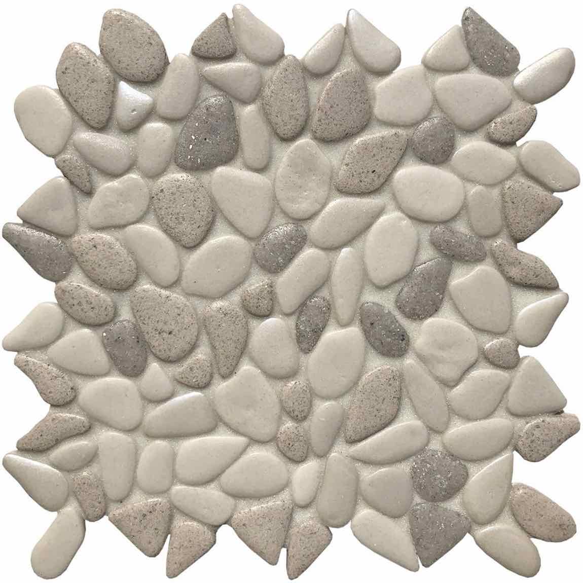 Glass Pebble Mosaic Tile Pearl