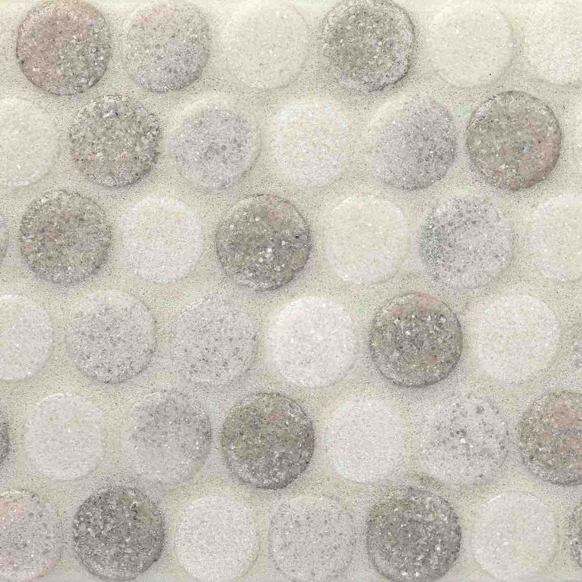 Fluid Pearl Penny Recycled Glass Tile for pools and spas