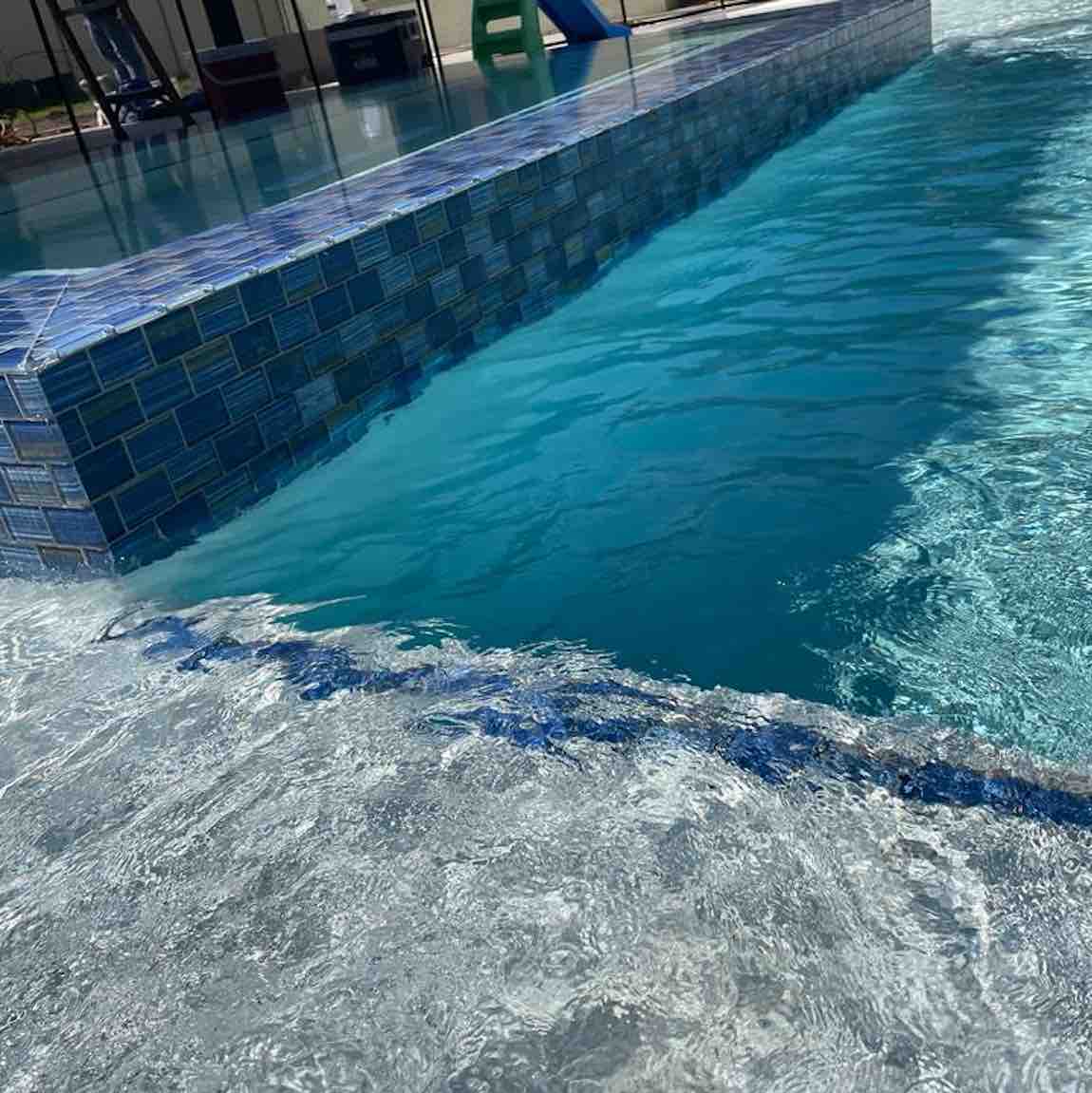 Glass Pool Mosaic Tile Deep Blue 2x3