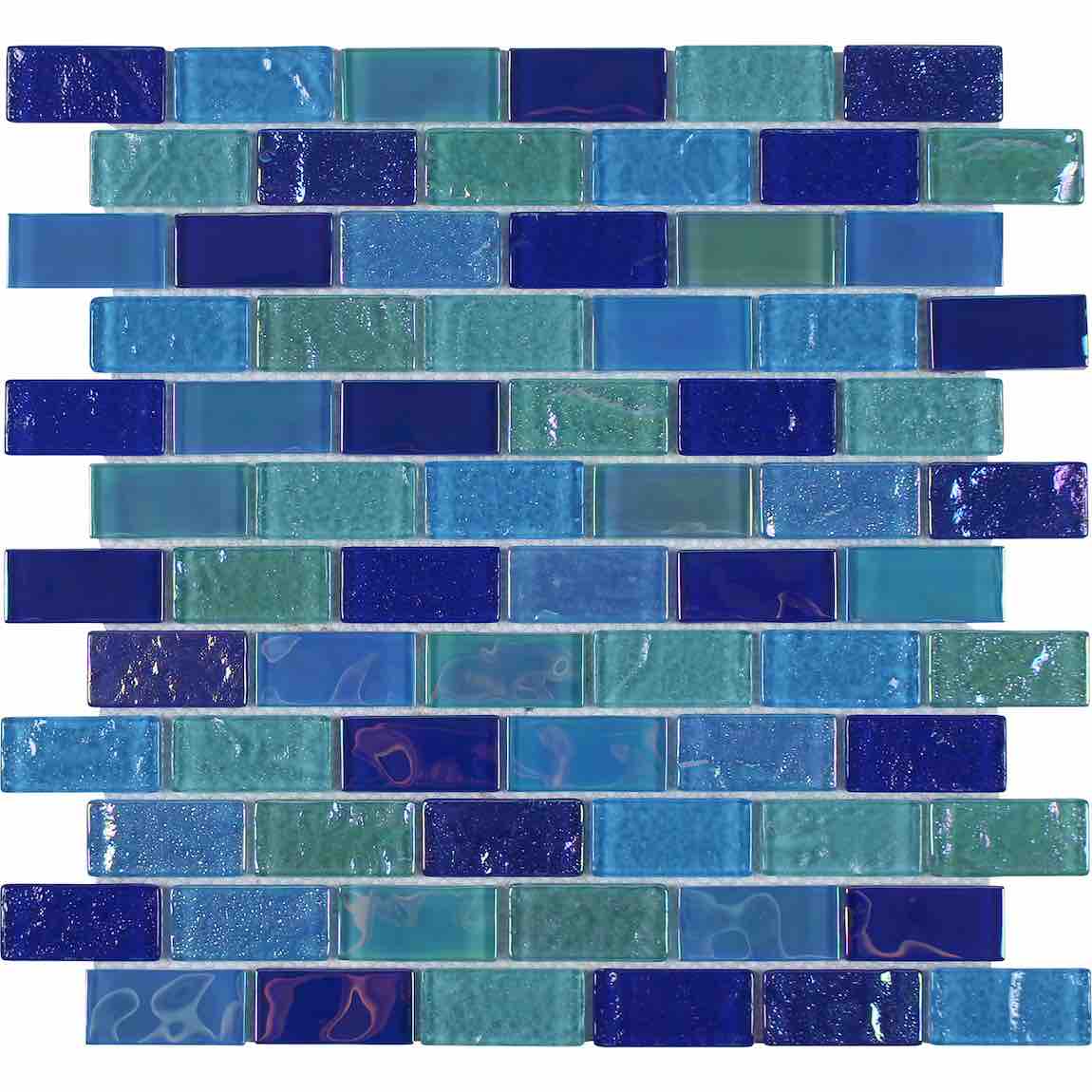 Aegean Sea Glass Pool Tile Idra 1x2