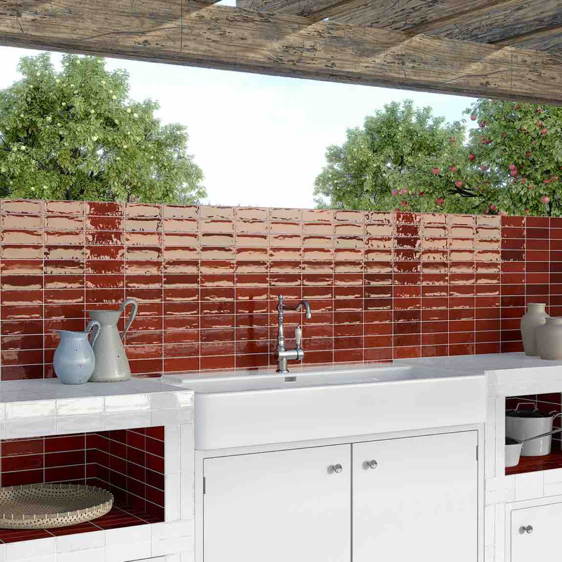 Petite Ville Subway Tile Red 2x6