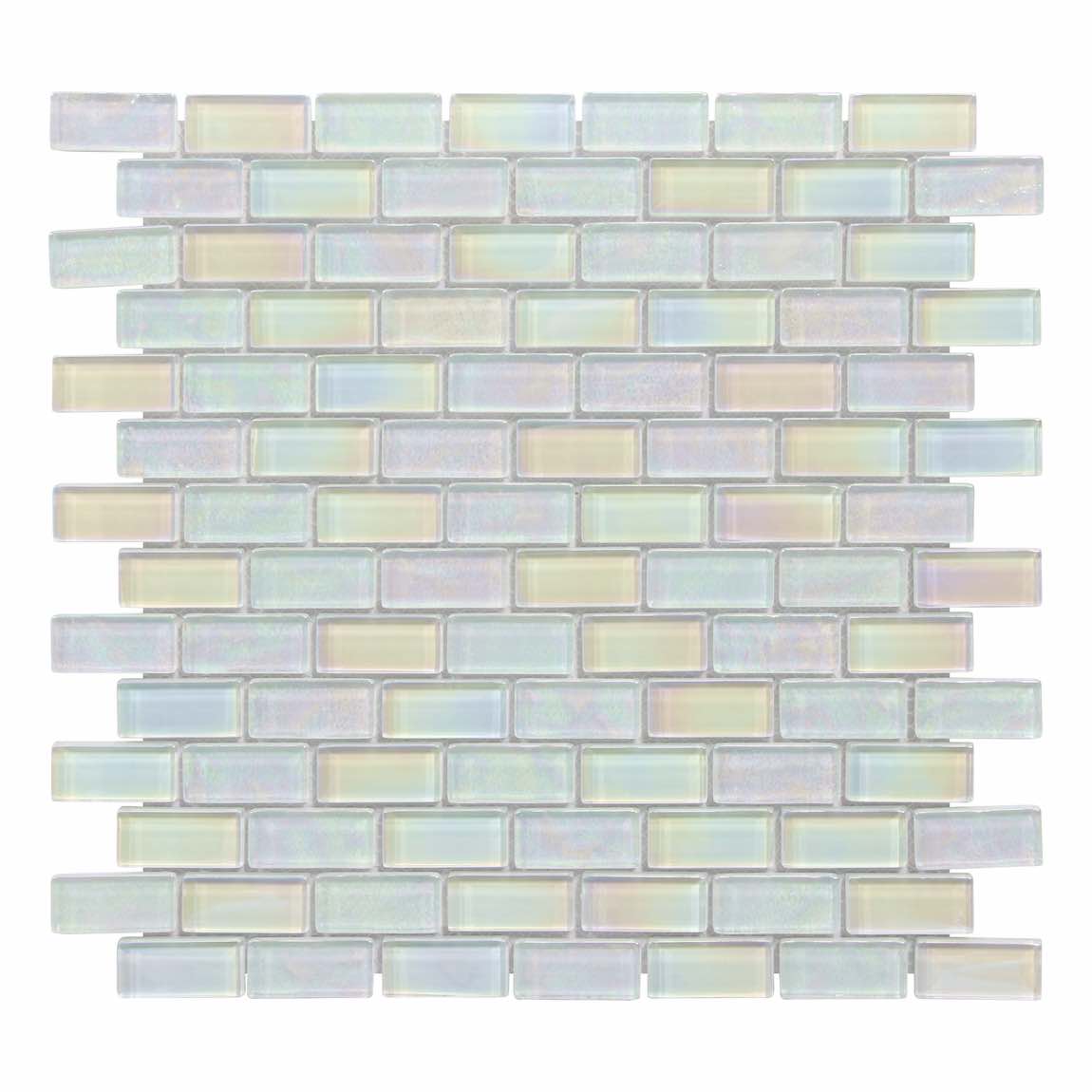 Reflections Iridescent Glass Tile White 1x2