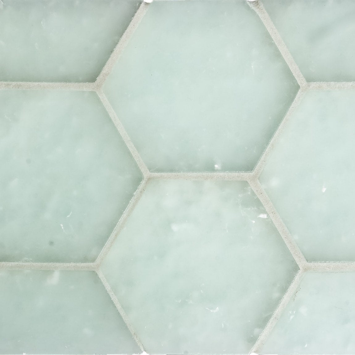 Fluid Hexagon Glass Tile Frosted River Large