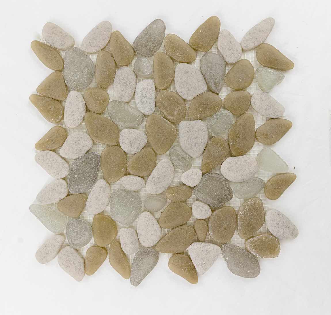 Glass Pebble Mosaic Tile Sandrock for floor and walls