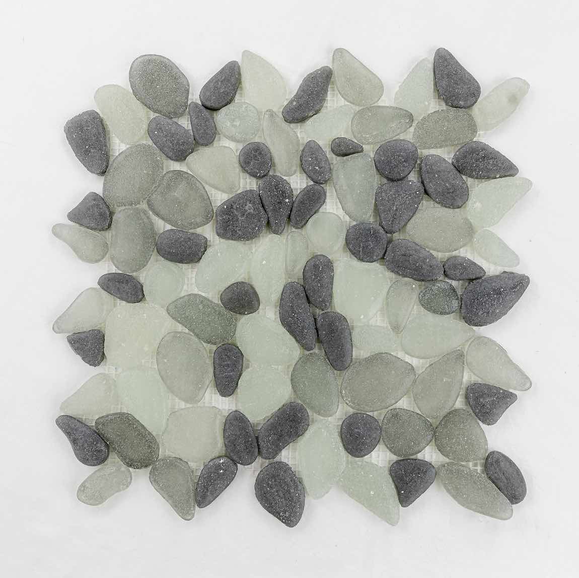 Glass Pebble Mosaic Tile Selenite