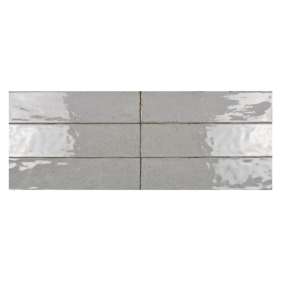 Subway Tile Crackled Tender Gray 3x12 Glossy