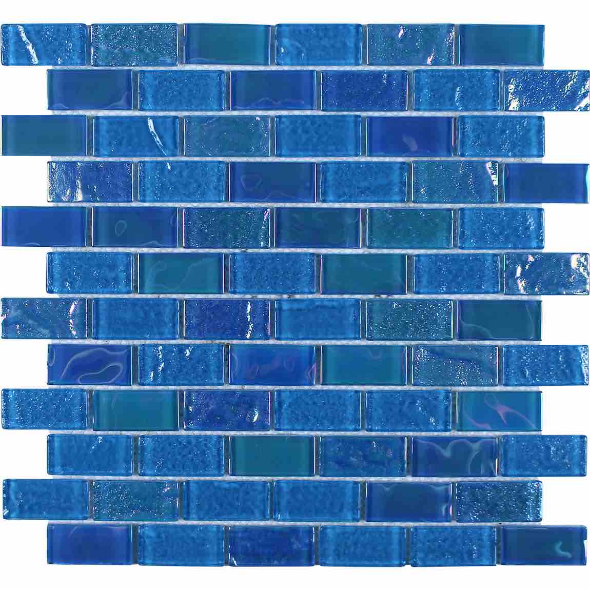 Aegean Sea Glass Pool Tile Milos 1x2