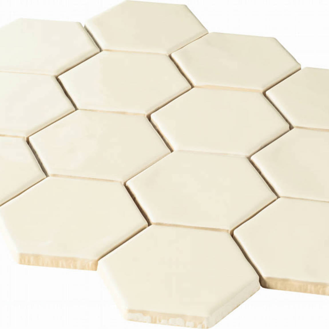 ColorClay Hexagon Tile Vanilla Glossy 11x13