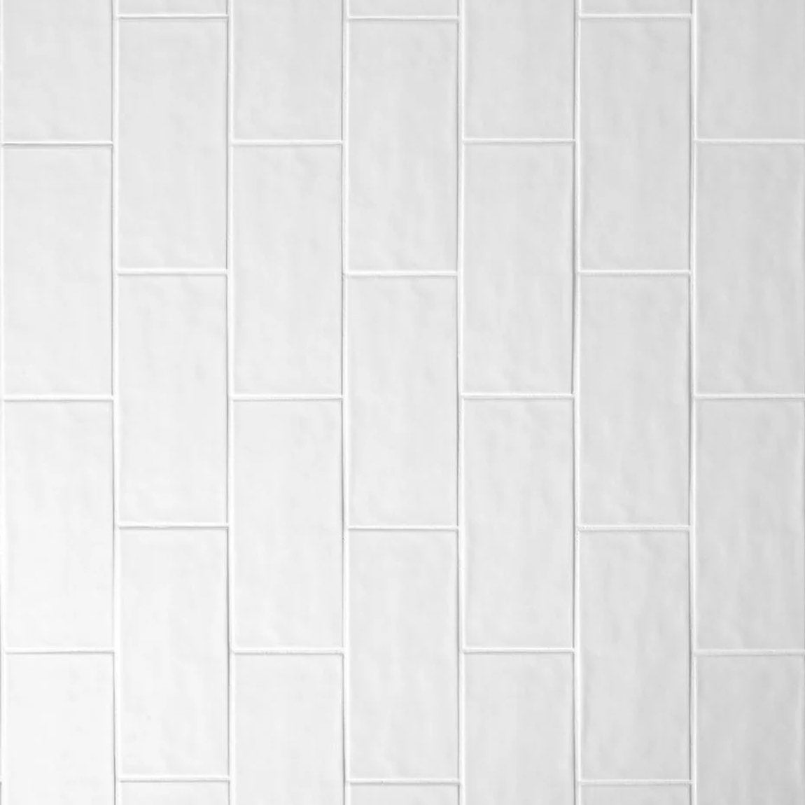 Renaissance Subway Tile White 4x10 Glossy