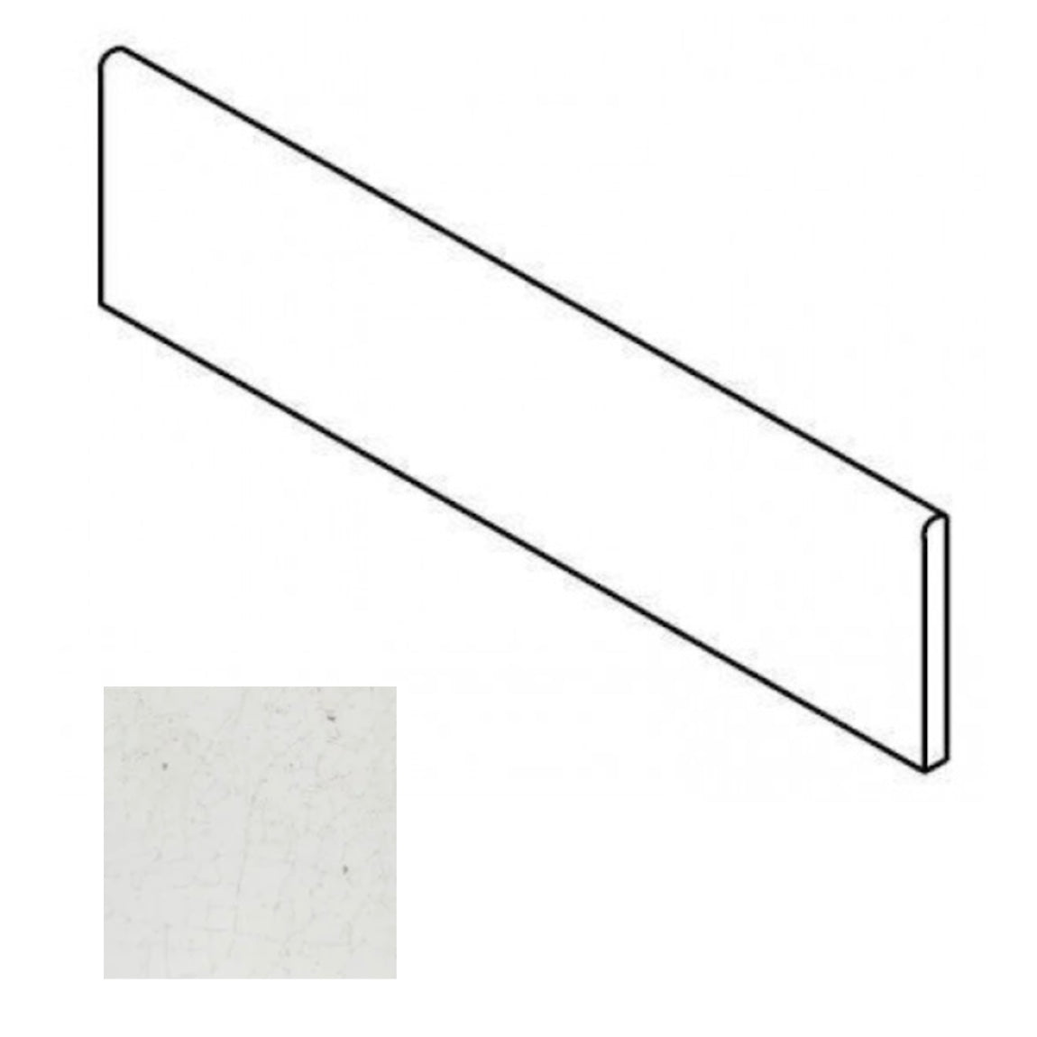 Subway Tile Crackled White 3x12 Bullnose