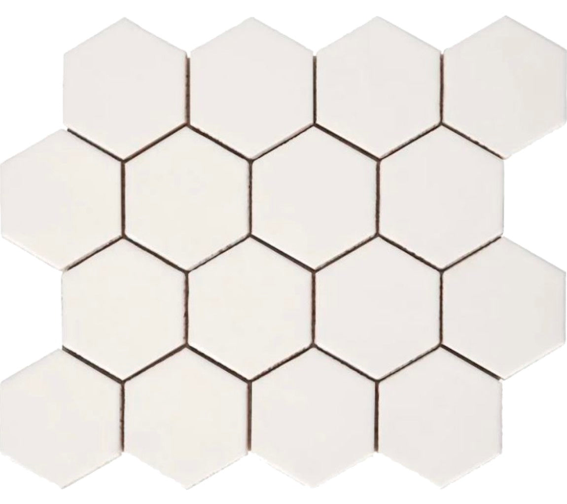 ColorClay Hexagon Tile White Matte 11x13