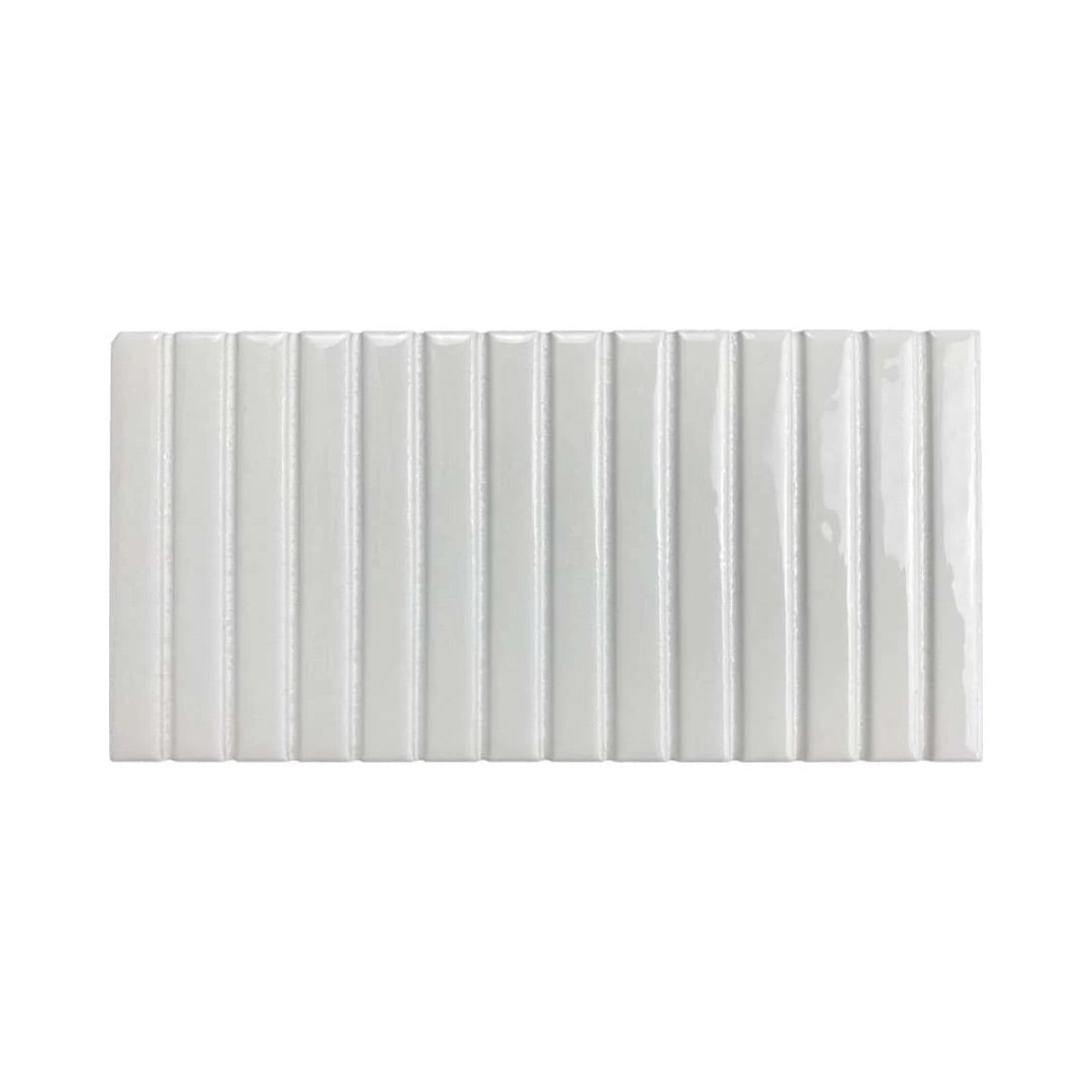 Sparkles Fluted Porcelain Tile White 4.5x9 for bathroom, shower, and backsplash