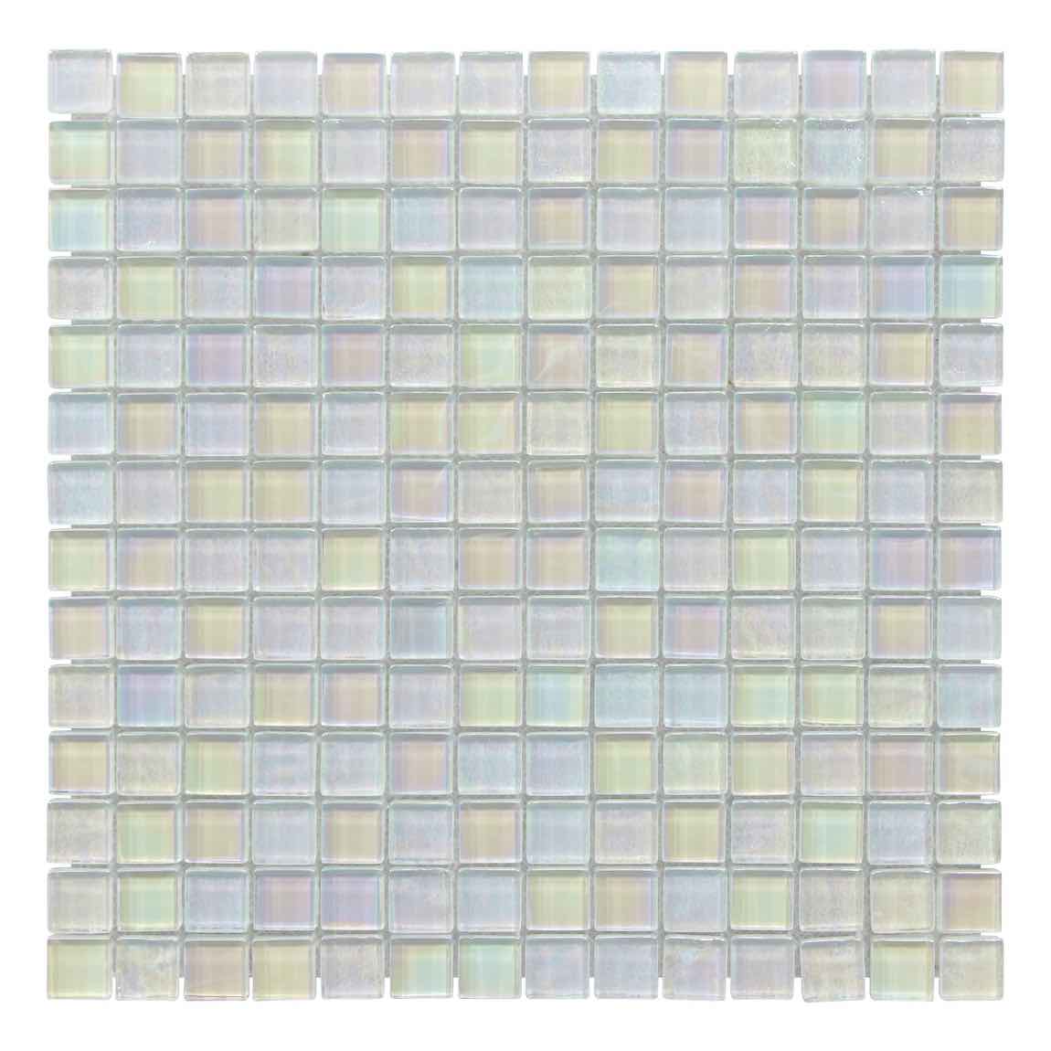 Reflections Iridescent Glass Tile White 1x1