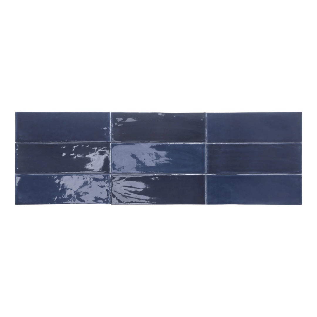 Nostalgia Subway Tile Blue Glossy 3x9