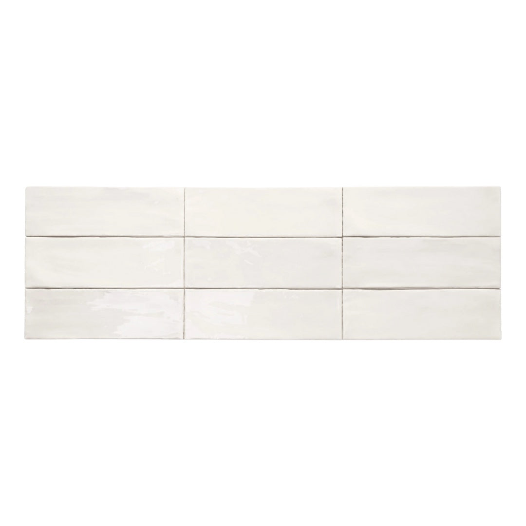 Nostalgia Subway Tile White Glossy 3x9