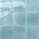 Zellij Distressed Porcelain Tile Aqua 6x6 for bathroom and shower floor and walls