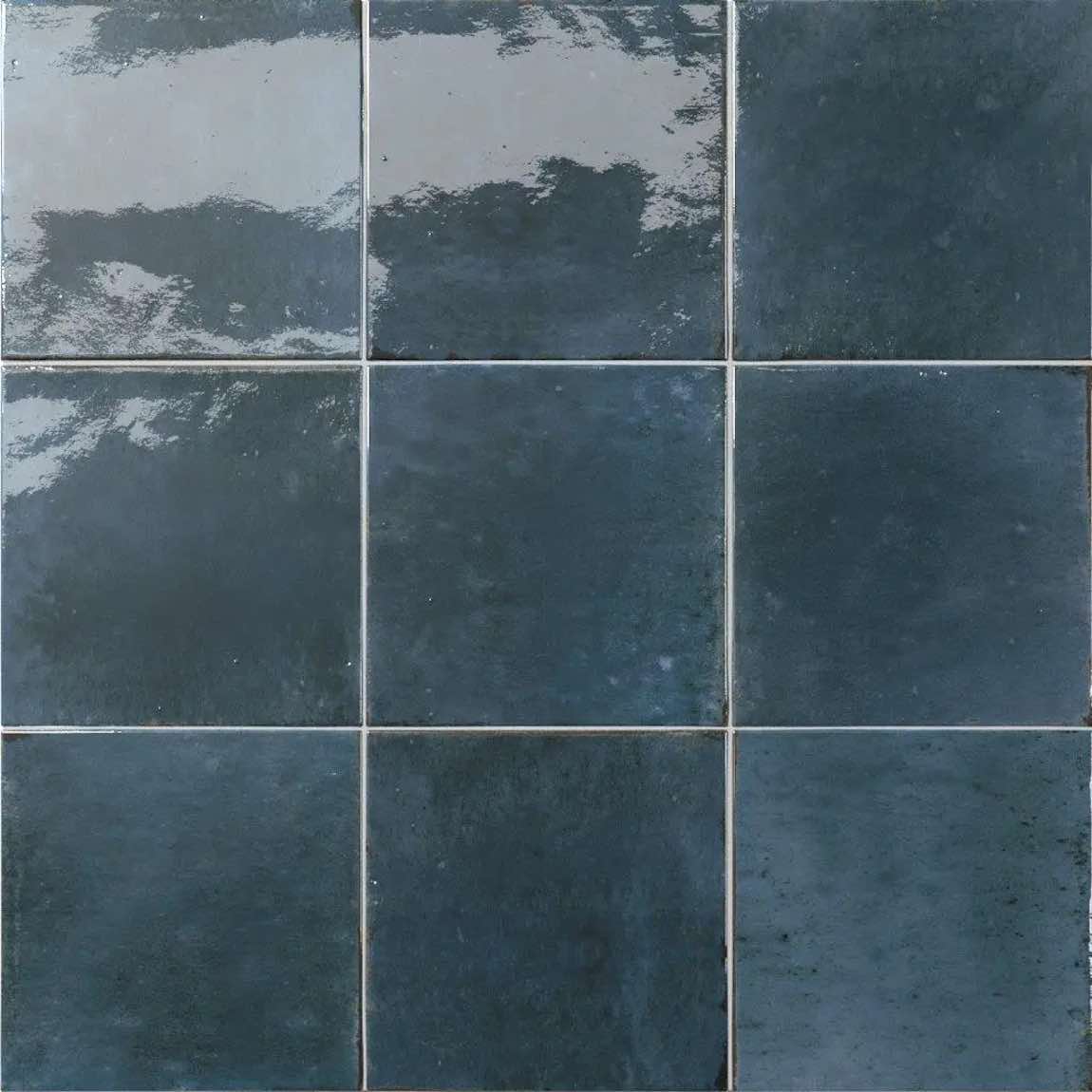 Zellij Distressed Porcelain Tile Blue Lake 6x6