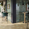 Zellij Distressed Porcelain Tile Rainforest 6x6 featured on a cafe restaurant wall