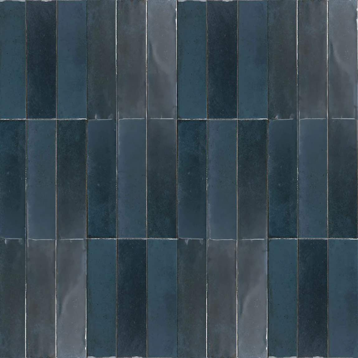 Zellij Distressed Subway Tile Blue Lake 2.8x11